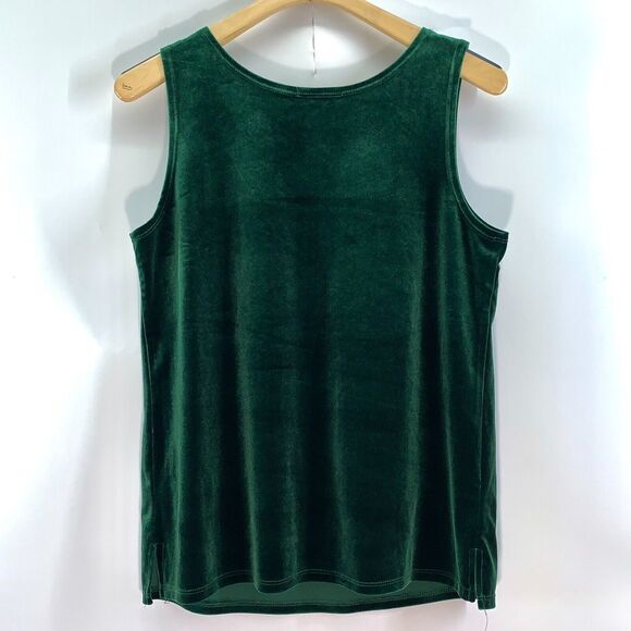 Quacker Factory Size M Green Velour Sequin Two Piece Set Top & Cardigan Artsy - Picture 3 of 12